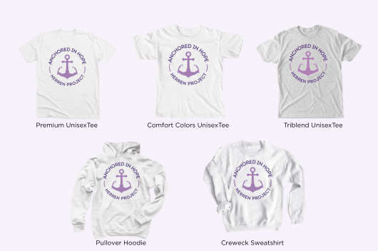 White Shirt Purple Logo