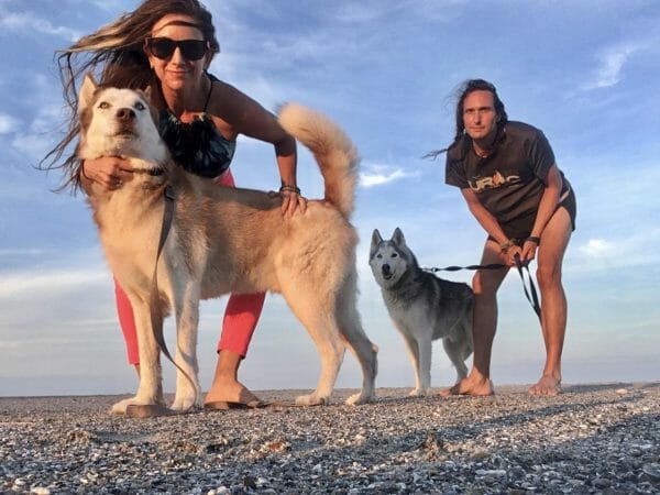 Herren Project Ambassadors Scott and Mary Waldrop with dogs Breaking the stigma on Substance Use Disorder