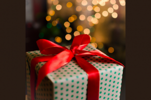 Present under a Christmas tree Present under a Christmas tree