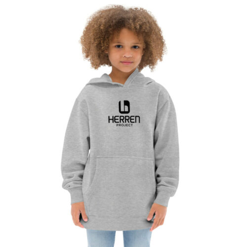kids fleece hoodie athletic heather front 6285408447214