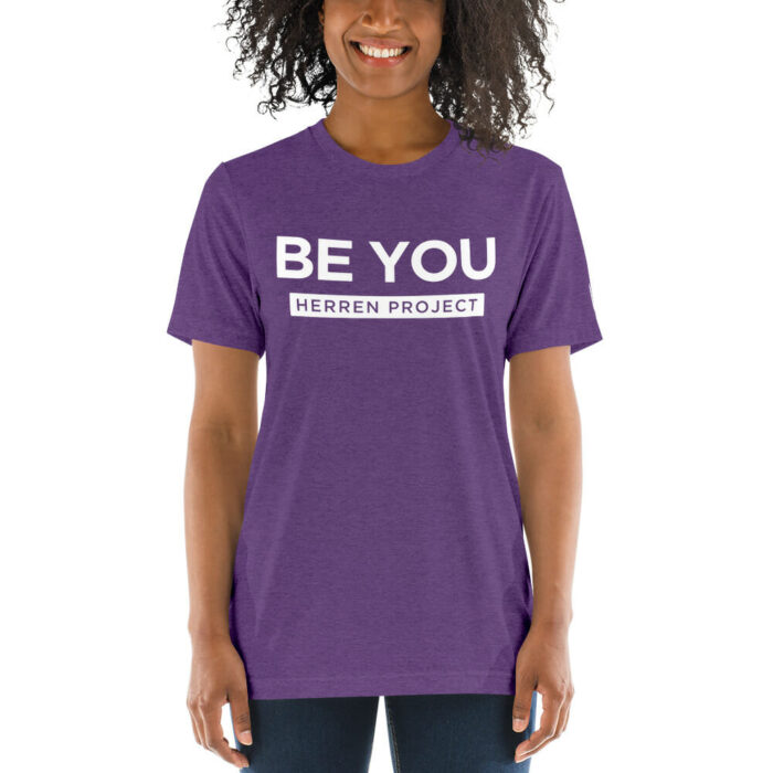 unisex tri blend t shirt purple triblend front 611fbdb8778d0